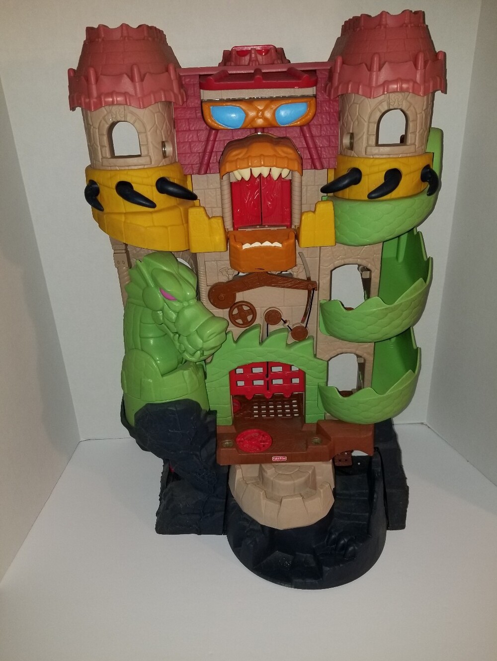 Vintage Fisher Price Green Dragon Fortress Castle Playset Imaginext
